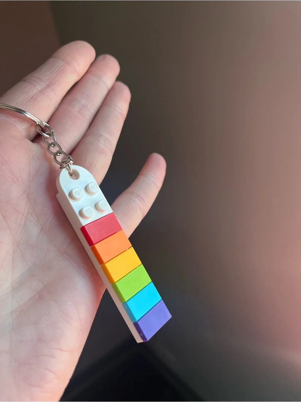 Lego Rainbow Brick Keychain - Handmade
